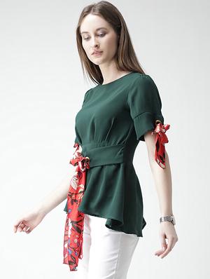 bow detail asymmetric top - 16106221 - Standard Image - 2