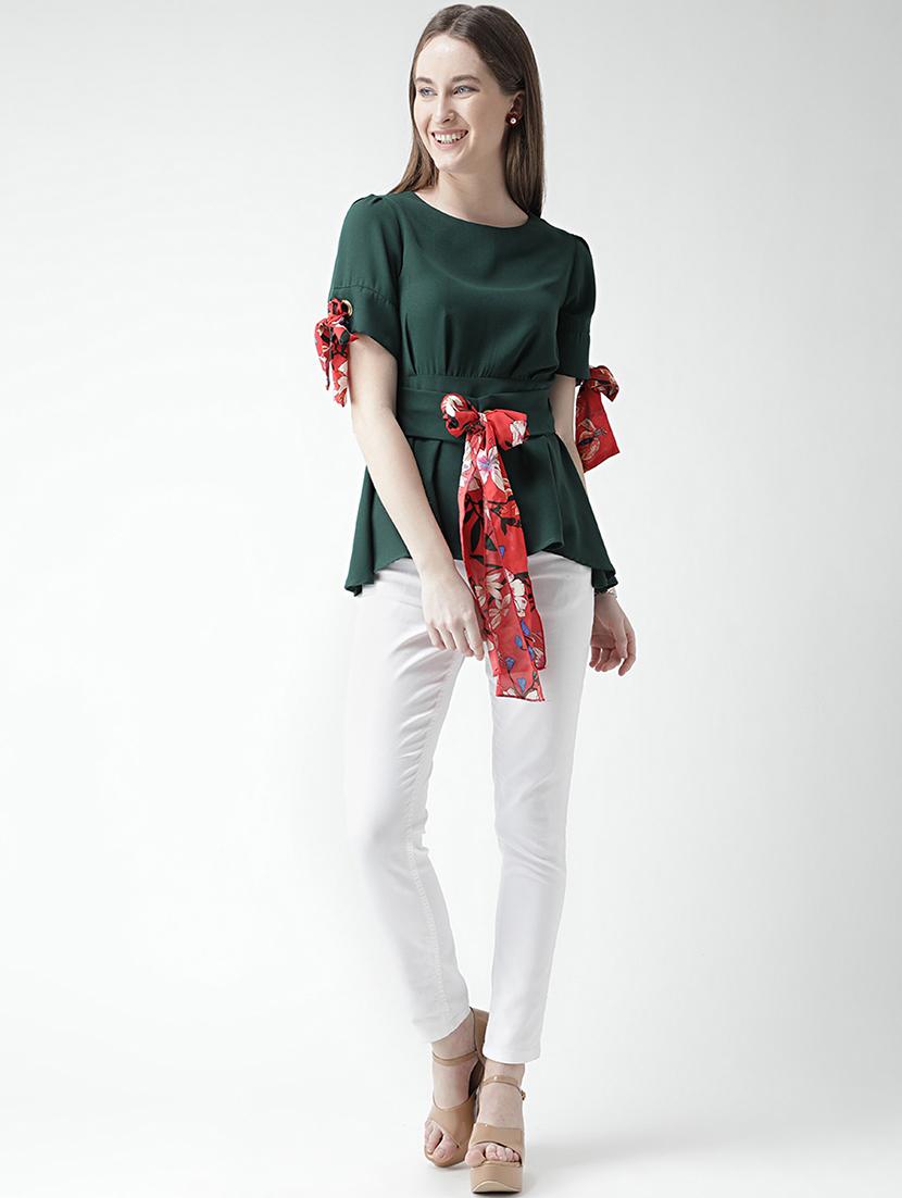 bow detail asymmetric top - 16106221 - Zoom Image - 4