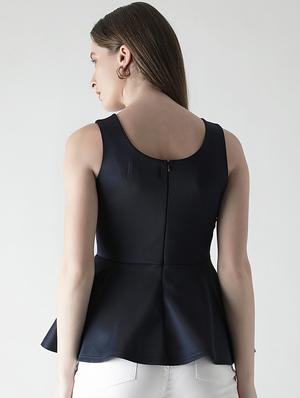 cut out detail peplum top - 16106227 - Standard Image - 3