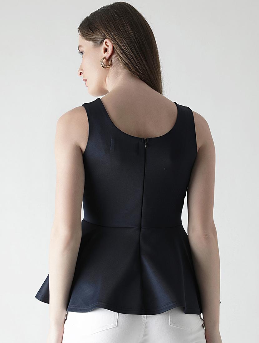 cut out detail peplum top - 16106227 - Zoom Image - 3