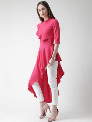 ruffle detail asymmetric tunic - 16106229 - Standard Image - 2