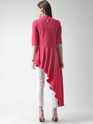 ruffle detail asymmetric tunic - 16106229 - Standard Image - 3
