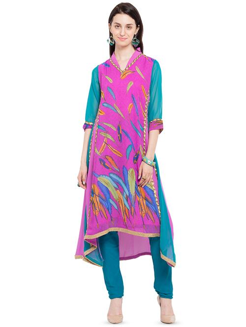 embroidered asymmetric kurta - 16106471 - Standard Image - 1