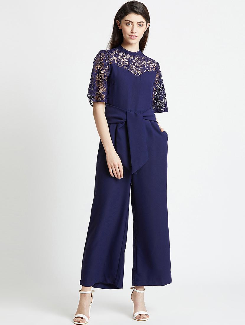 floral lace panel jumpsuit - 16106702 - Zoom Image - 1