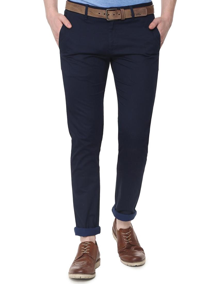blue solid chinos - 16106826 - Zoom Image - 1