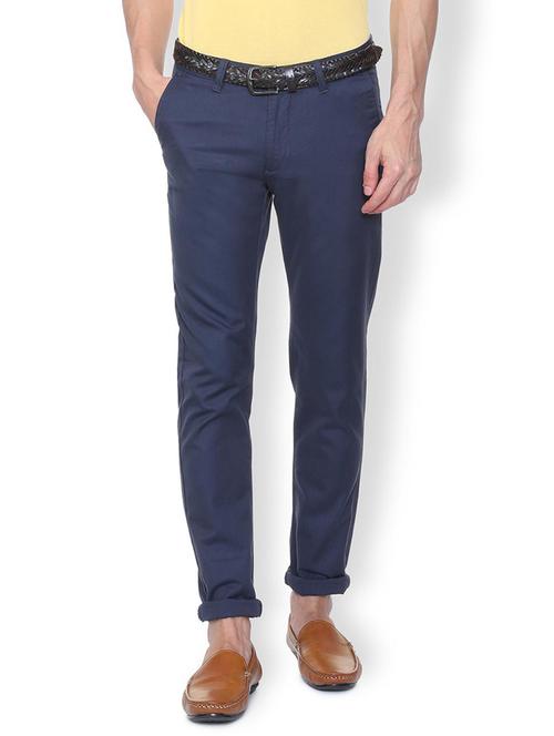 blue textured chinos - 16106841 - Standard Image - 1
