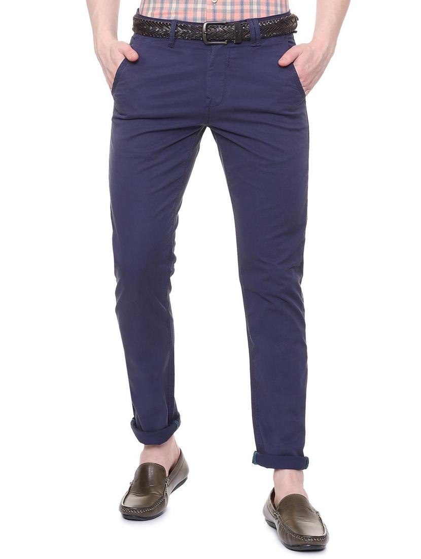 blue solid chinos - 16106856 - Zoom Image - 1