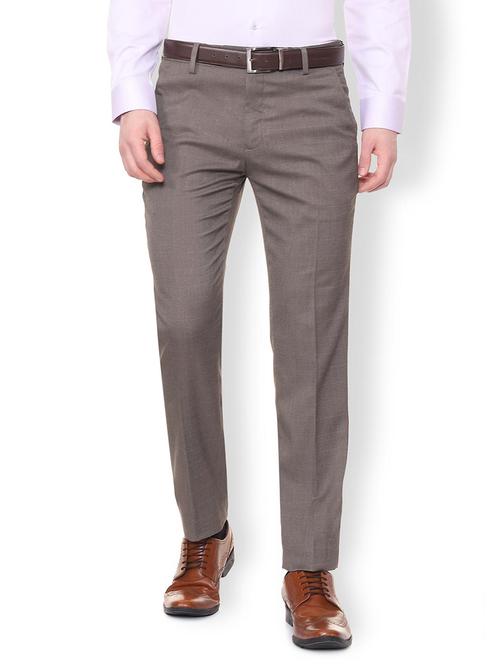 grey polyester blend flat front formal trouser - 16106896 - Standard Image - 1
