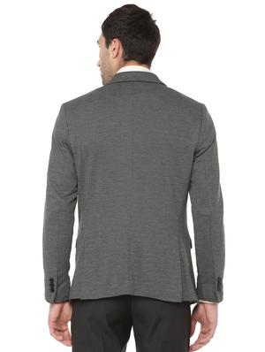 grey solid single breasted formal blazer - 16106914 - Standard Image - 2
