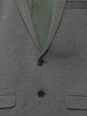grey solid single breasted formal blazer - 16106914 - Standard Image - 4