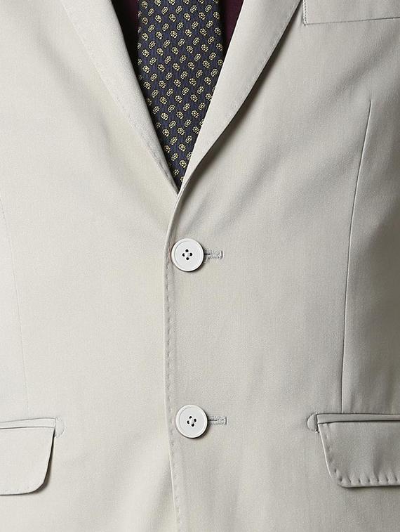 beige solid single breasted formal blazer - 16106928 - Zoom Image - 5