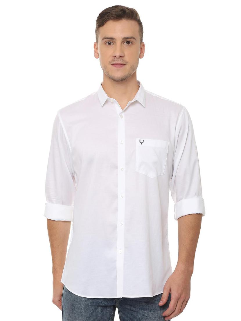white solid casual shirt - 16106943 - Zoom Image - 1