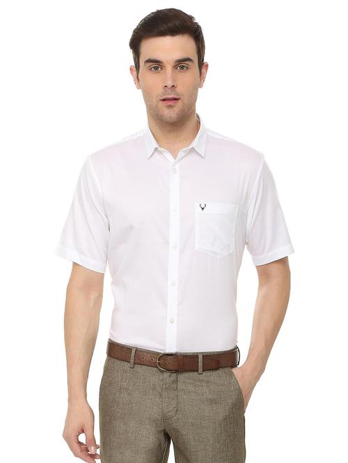 white solid formal shirt - 16106946 - Standard Image - 1