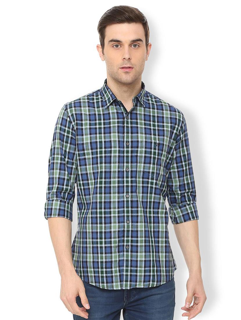 blue checkered casual shirt - 16106963 - Zoom Image - 1