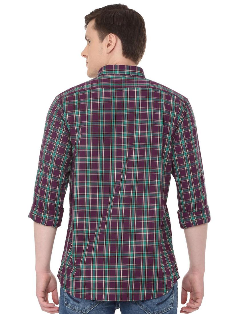 purple checkered casual shirt - 16107024 - Zoom Image - 2