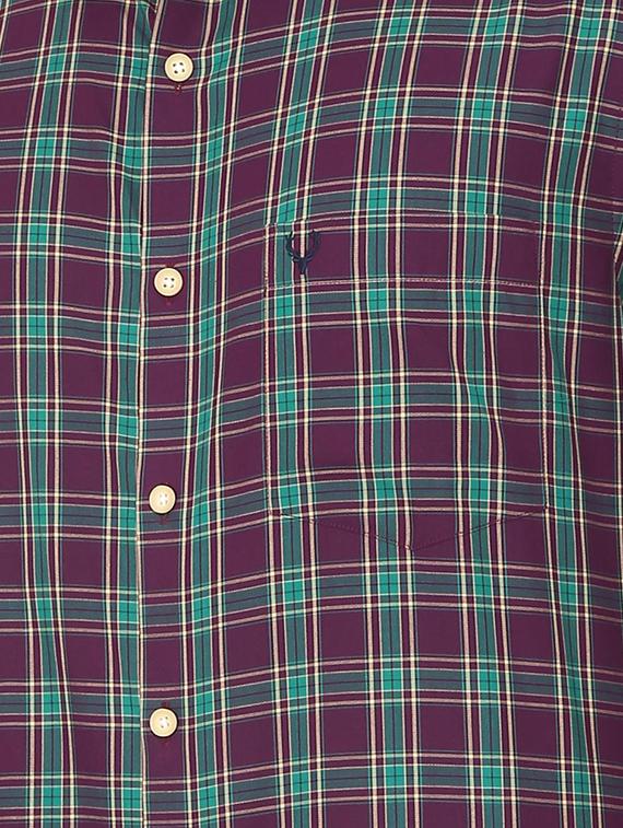 purple checkered casual shirt - 16107024 - Zoom Image - 4