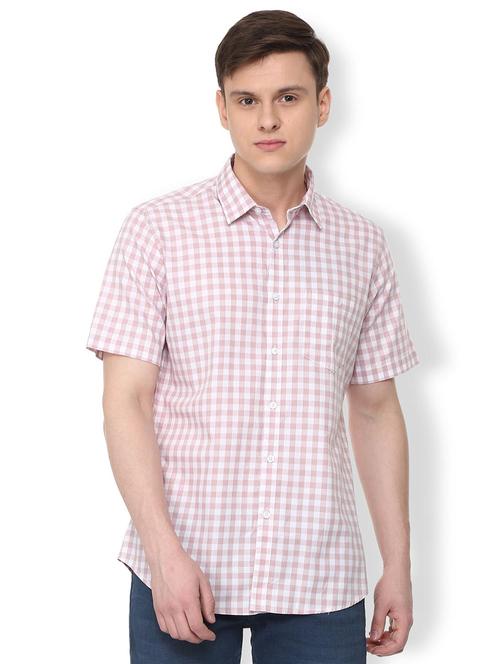 pink checkered casual shirt - 16107044 - Standard Image - 1