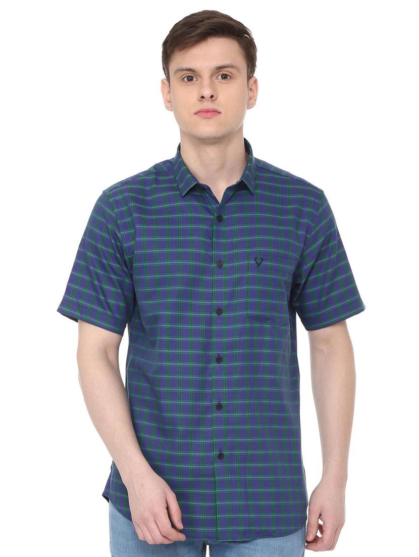 blue checkered casual shirt - 16107052 - Zoom Image - 1