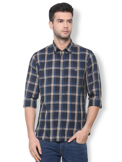 blue checkered casual shirt - 16107070 - Standard Image - 1
