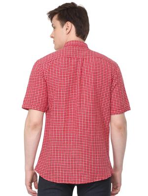 red checkered casual shirt - 16107075 - Standard Image - 2