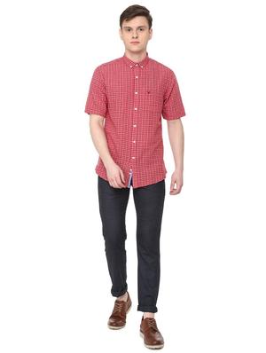 red checkered casual shirt - 16107075 - Standard Image - 3