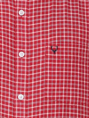 red checkered casual shirt - 16107075 - Standard Image - 4