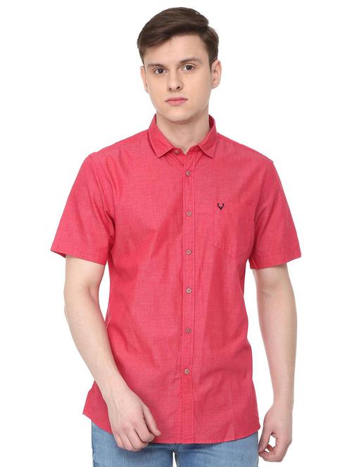 red solid casual shirt - 16107076 - Standard Image - 1