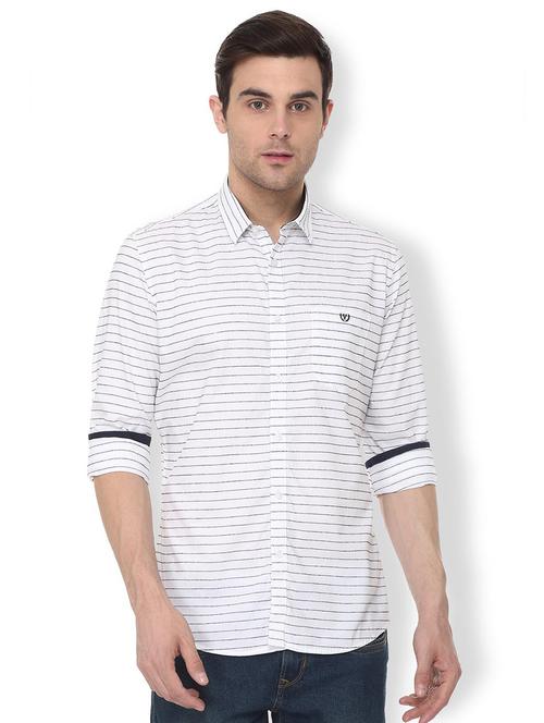 white striped casual shirt - 16107084 - Standard Image - 1