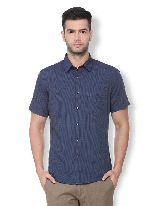 blue cotton casual shirt - 16107087 - Standard Image - 1