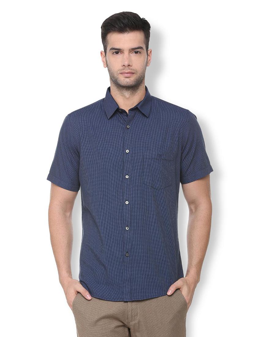 blue cotton casual shirt - 16107087 - Zoom Image - 1
