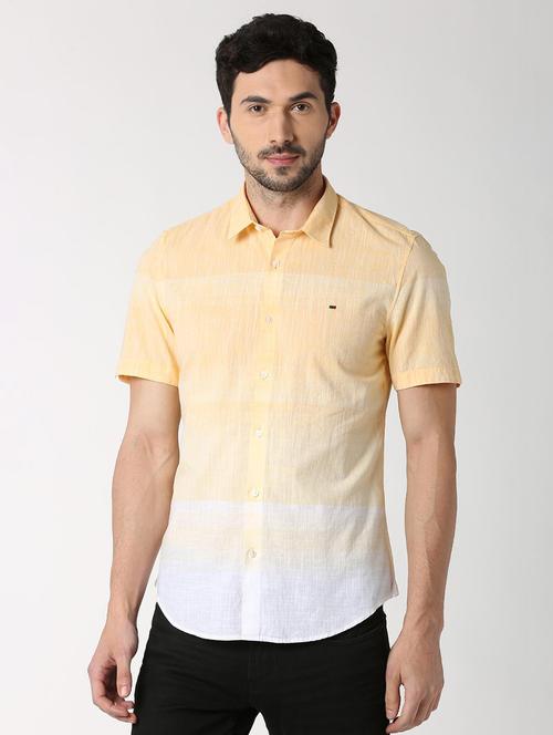 yellow striped casual shirt - 16107112 - Standard Image - 1