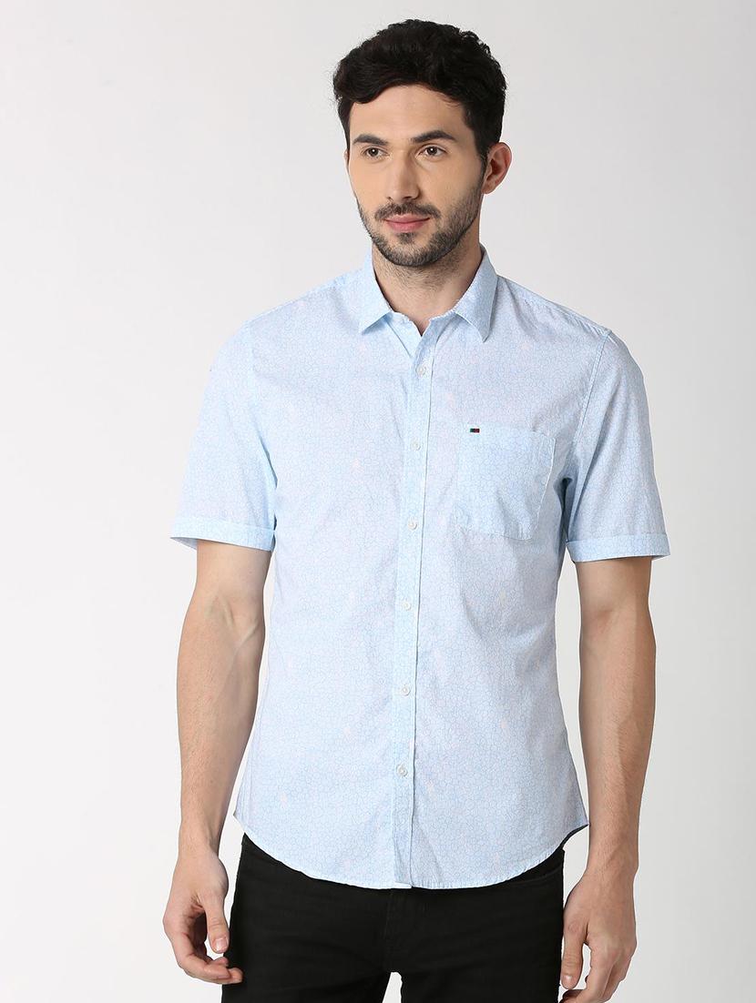 blue printed casual shirt - 16107116 - Zoom Image - 1