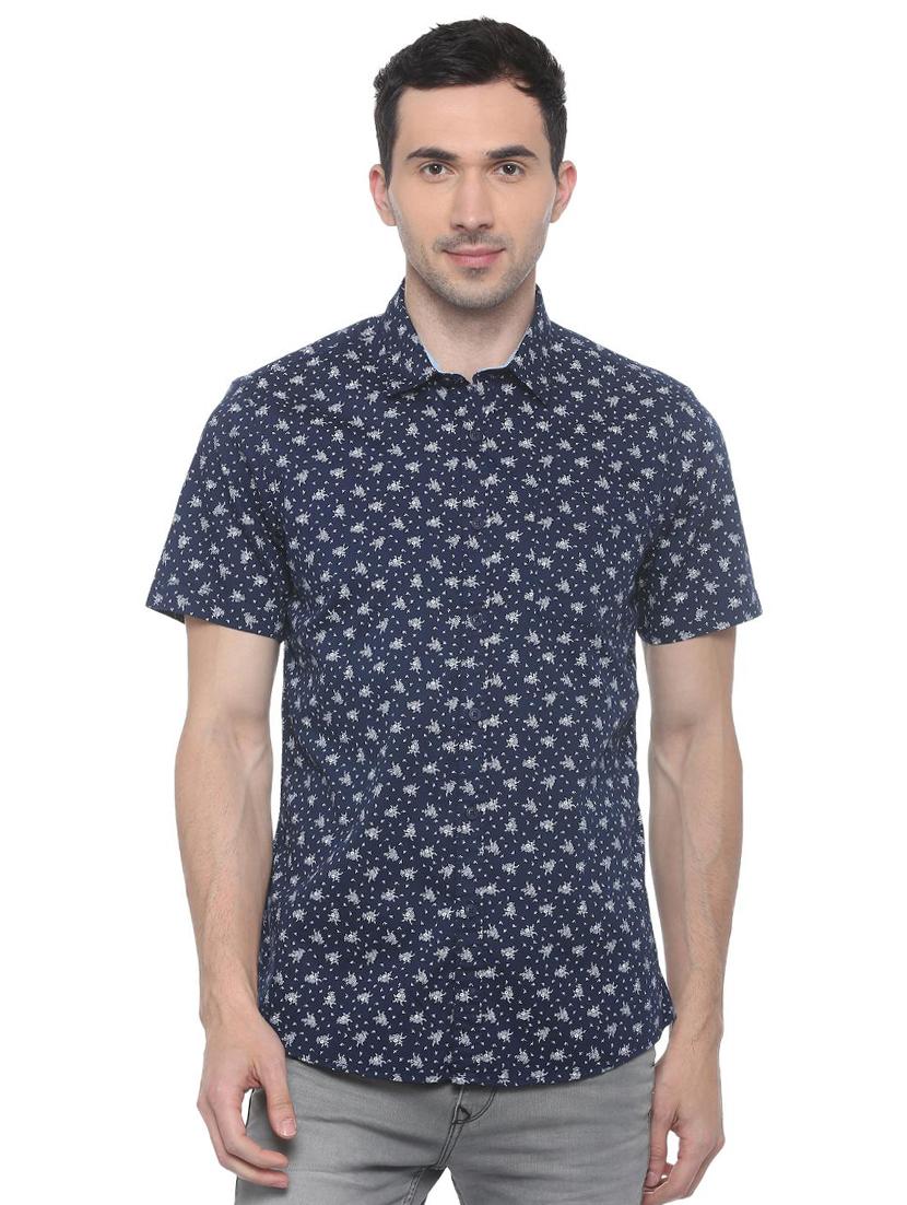 blue printed casual shirt - 16107132 - Zoom Image - 1