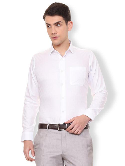 white solid formal shirt - 16107163 - Standard Image - 1