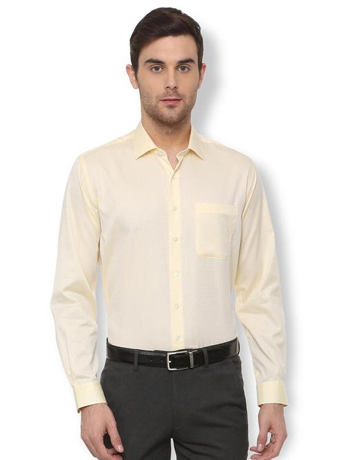 yellow printed formal shirt - 16107176 - Standard Image - 1