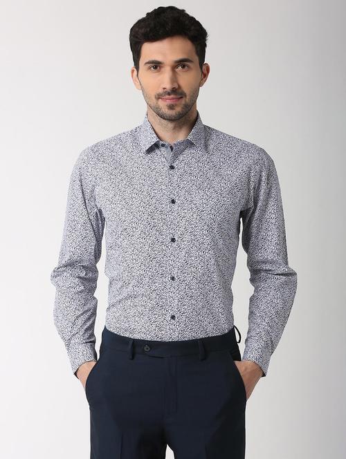 blue printed casual shirt - 16107228 - Standard Image - 1