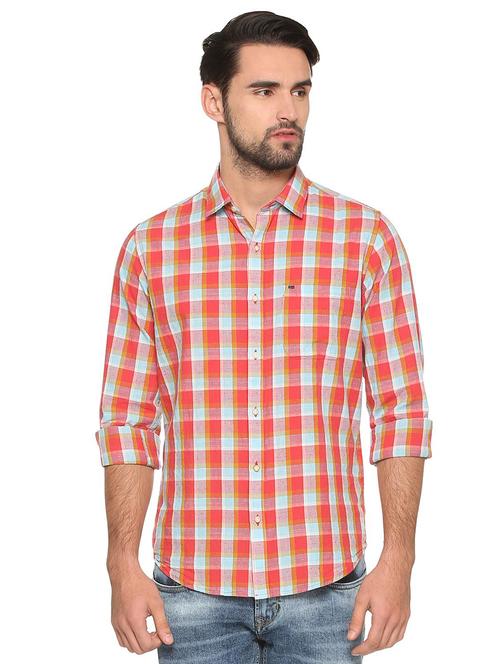 red checkered casual shirt - 16107238 - Standard Image - 1