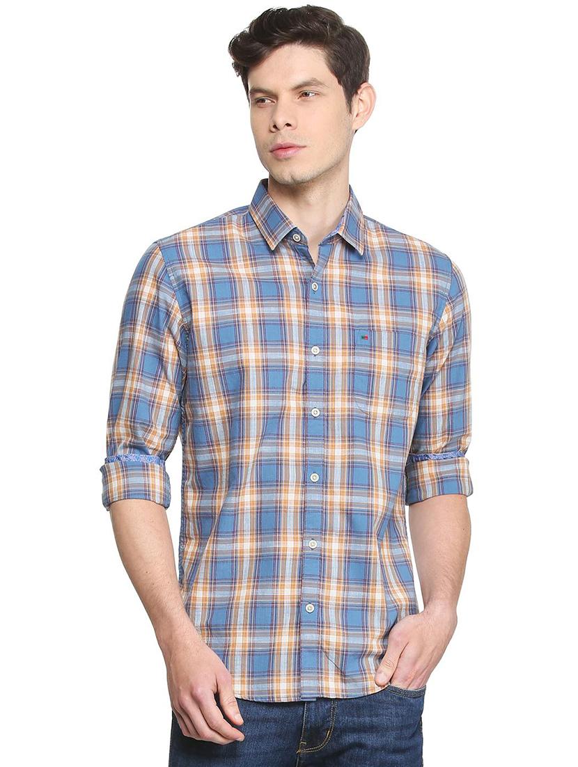 blue checkered casual shirt - 16107243 - Zoom Image - 1