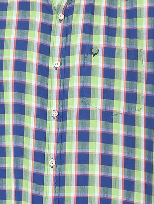 blue checkered casual shirt - 16107250 - Standard Image - 4