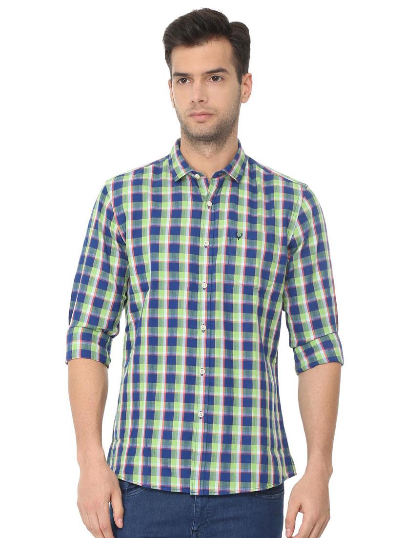 blue checkered casual shirt - 16107250 - Zoom Image - 1