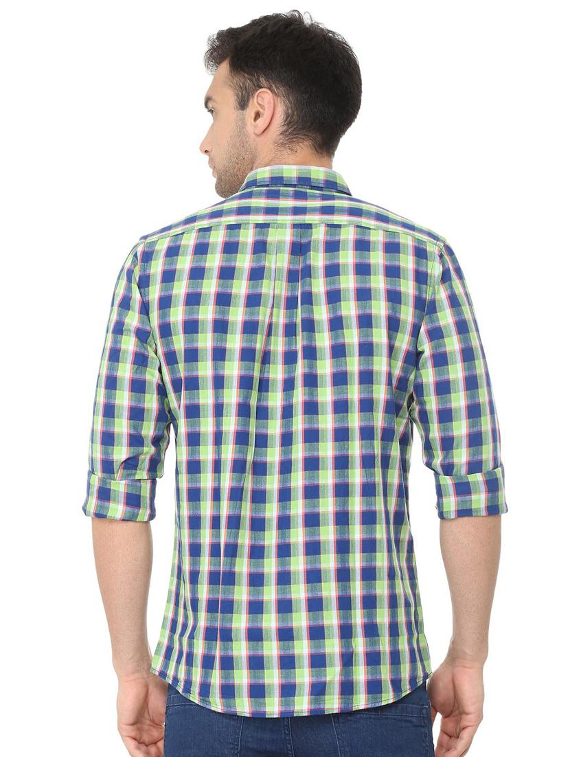 blue checkered casual shirt - 16107250 - Zoom Image - 2