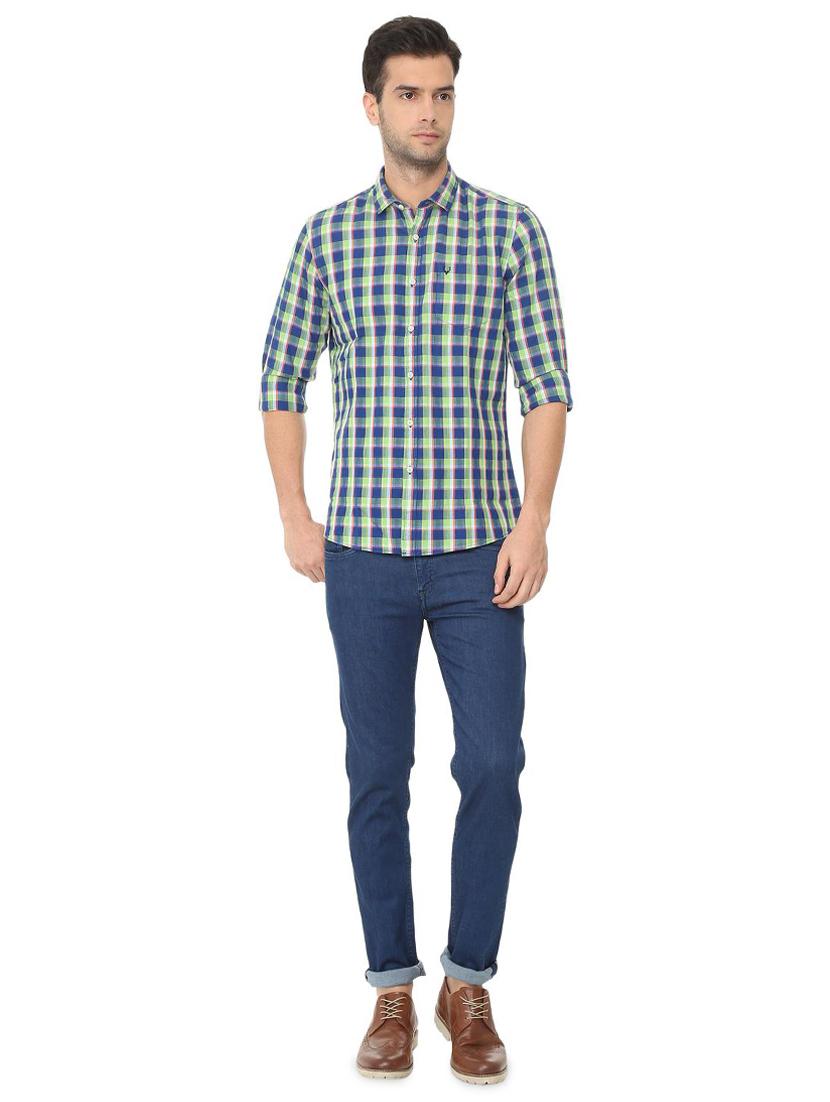 blue checkered casual shirt - 16107250 - Zoom Image - 3