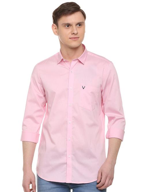 pink solid casual shirt - 16107281 - Standard Image - 1