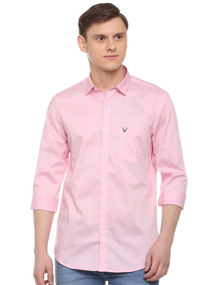 pink solid casual shirt - 16107281 - Zoom Image - 1
