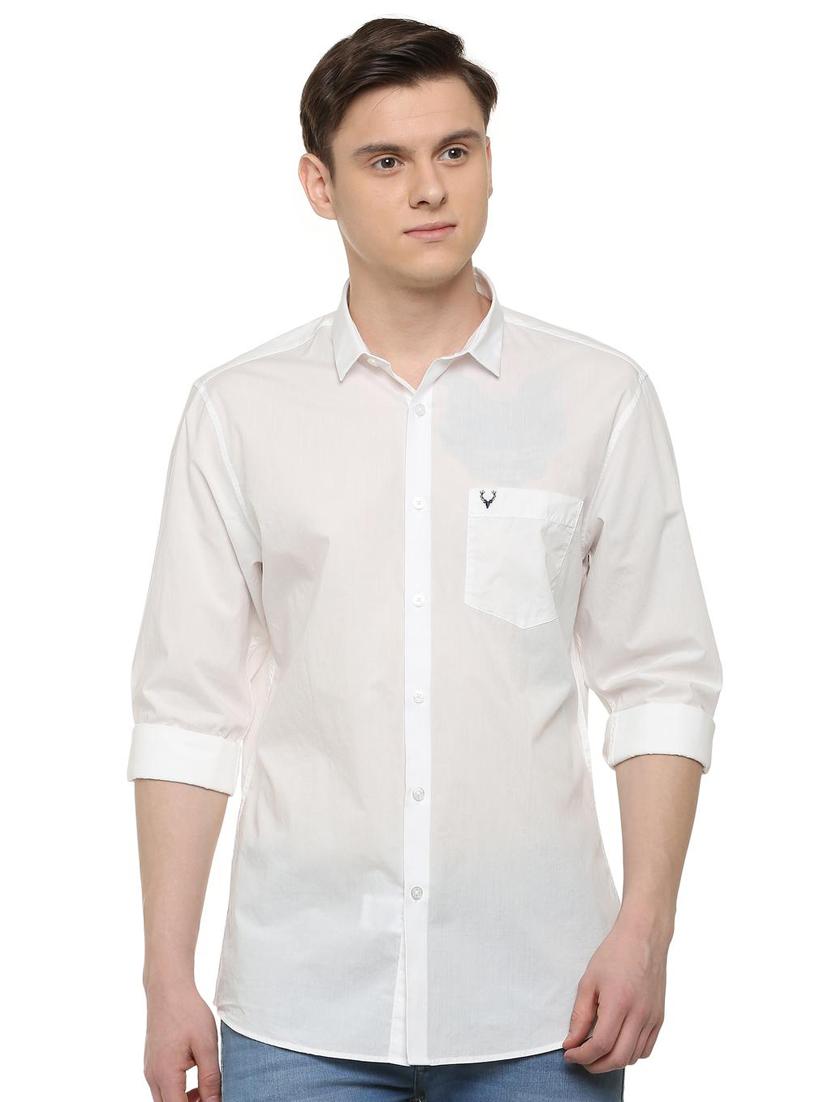 white solid casual shirt - 16107324 - Zoom Image - 1