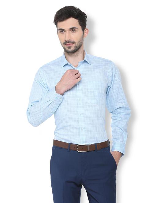 blue checkered formal shirt - 16107441 - Standard Image - 1