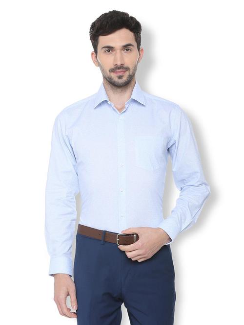 blue printed formal shirt - 16107445 - Standard Image - 1