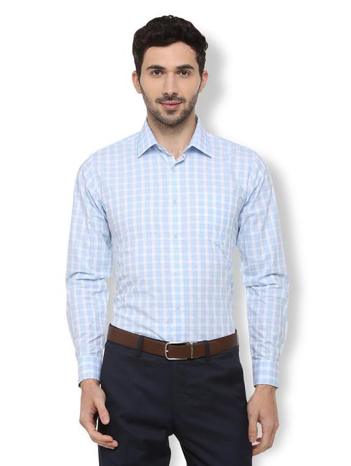 blue checkered formal shirt - 16107466 - Standard Image - 1