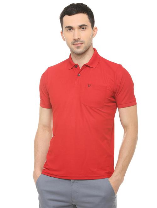red solid polo t-shirt - 16107659 - Standard Image - 1