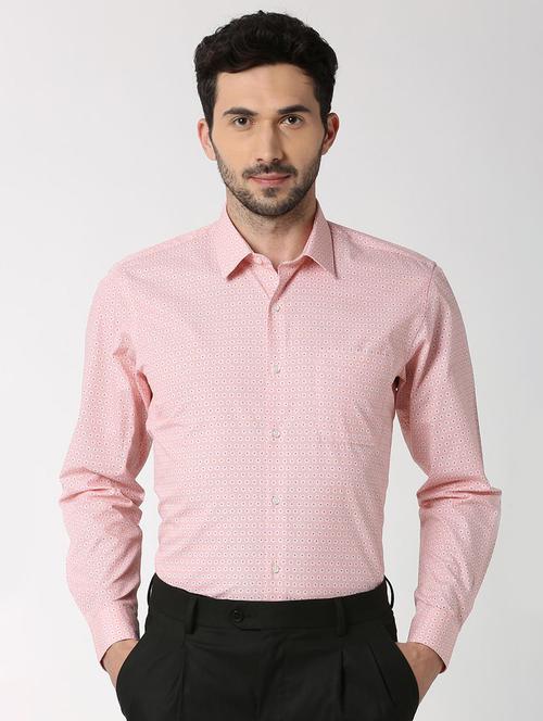pink printed formal shirt - 16107674 - Standard Image - 1